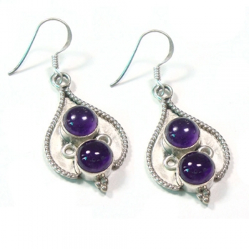925 sterling silver purple amethyst handcrafted gemstone earrings